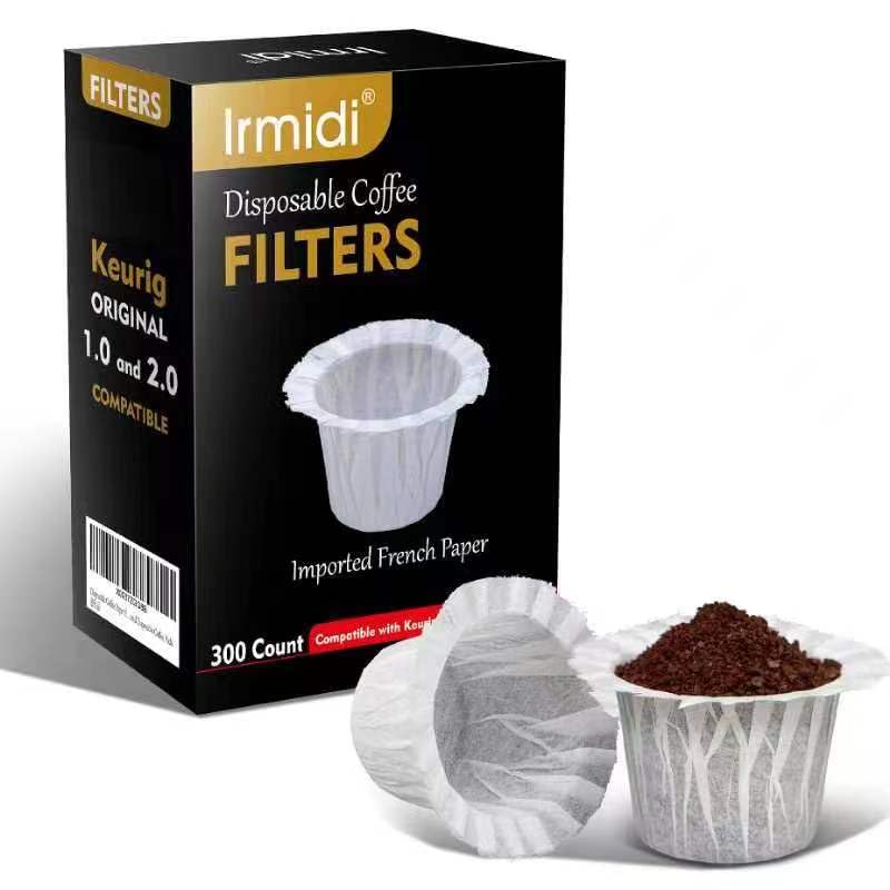 Irmidi 300 Count Disposable Coffee Filters for Keurig 1.0 and 2.0,White