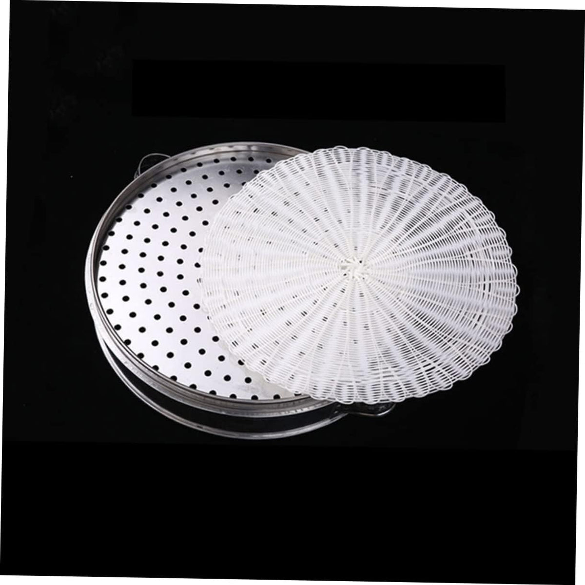 2pcs Round Steaming Pad Non-stick Silicone Steamer Mats for Dumplings Steamed Bun Pad