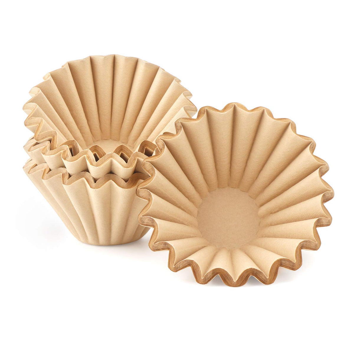 EUSOAR 1-4 Cup Disposable Coffee Filters, 100 count Filter Replacement, Natural Brown Unbleached, fit small Basket Style Single Serve Coffee Makers, for Home Office Use Pour Over and Drip Coffee Maker