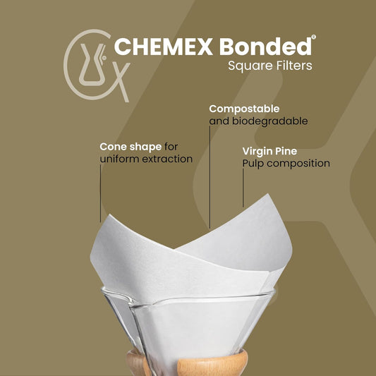 Chemex Bonded Filter - Square - 100 ct - Exclusive Packaging - AFS-100