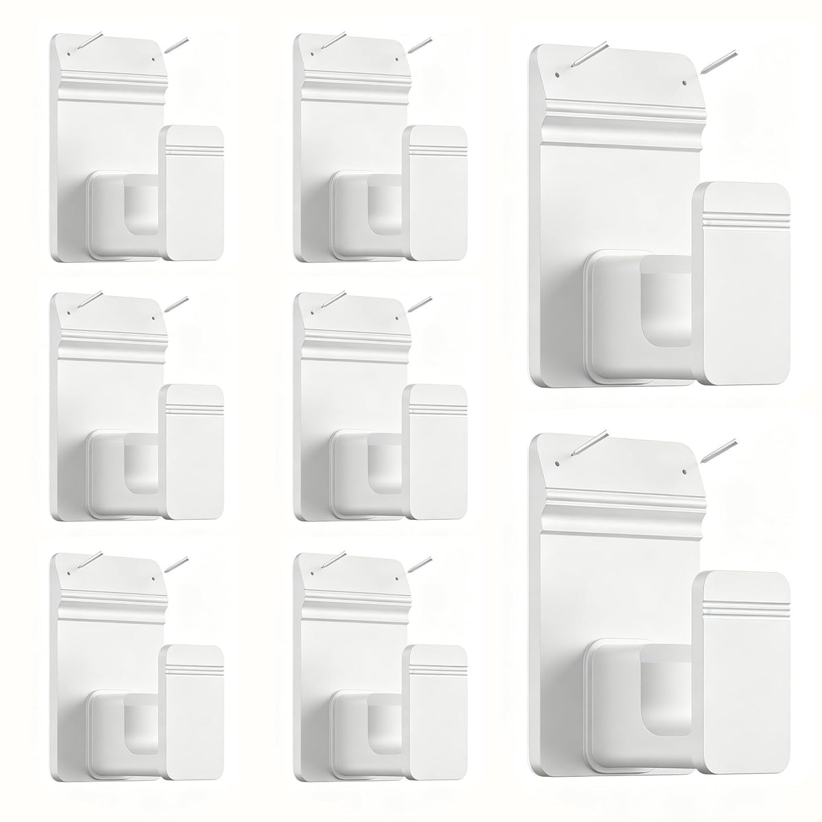 EKOTTOK No Drill Curtain Rod Brackets for 5/8" Rod, Heavy Duty 30LB+, Adhesive & Invisible Nail Curtain Rod Holders, Damage-Free Wall Mount Hooks for Bathroom, Kitchen, Bedroom (8PC, Black)