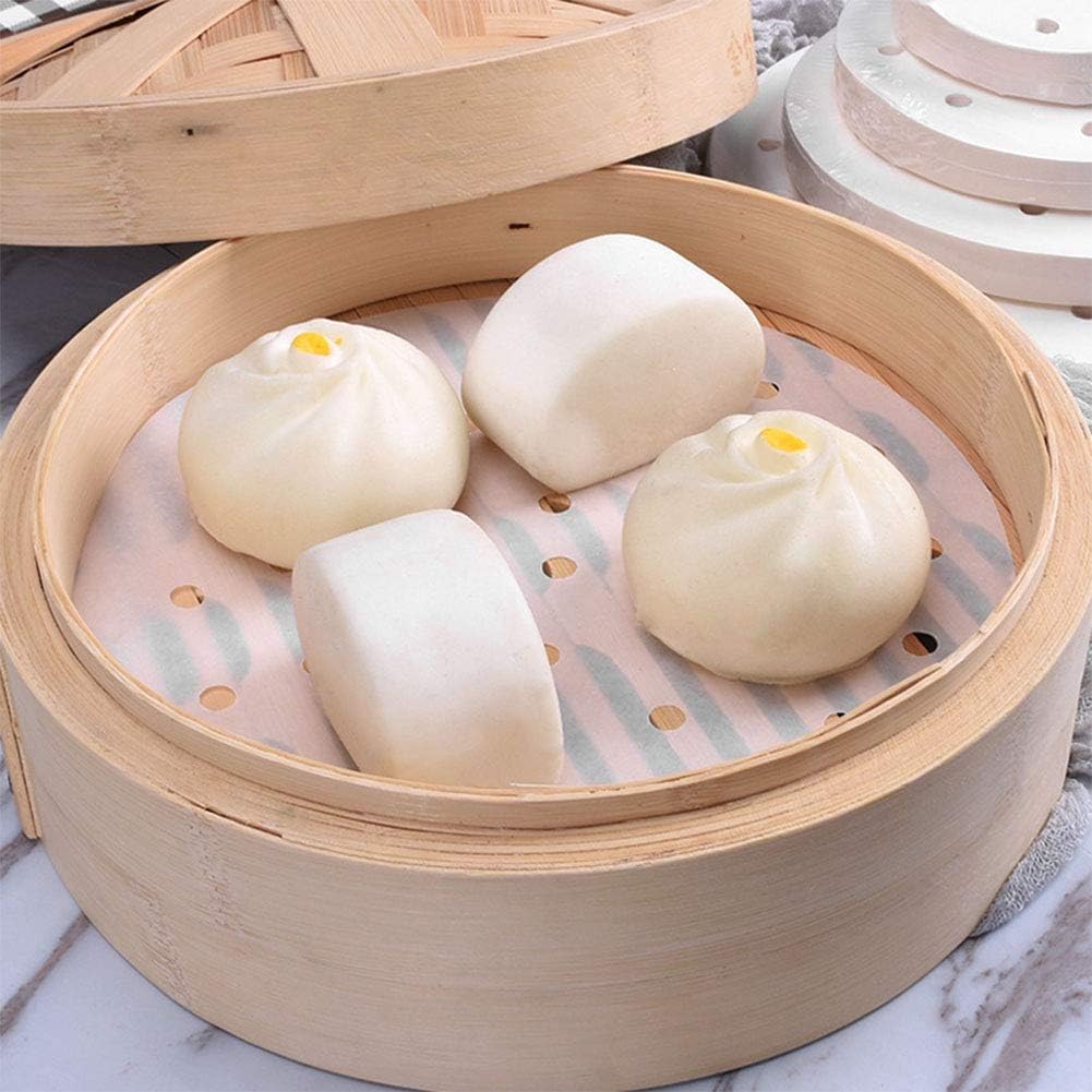 400PCS Steamer Cooking Paper Non Stick Under Steam Mat Liners for Restaurant Kitchen Use Steamed Buns Dumplings
