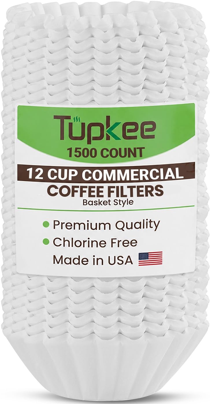 Large 12 Cup Commercial Coffee Filters, 9.75" x 4.25", 500 Count