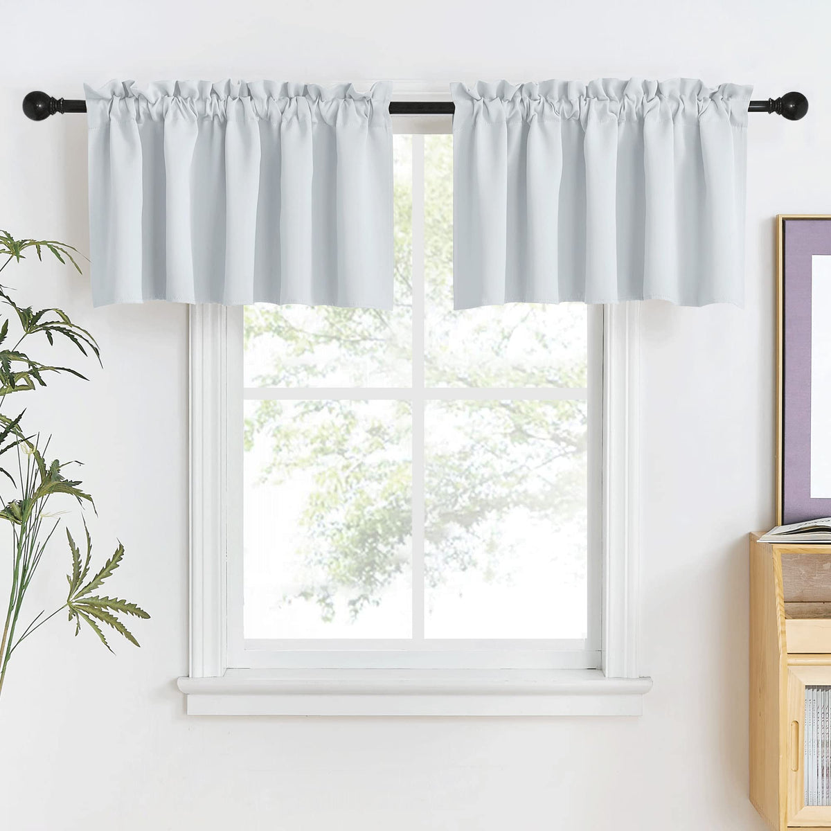 NICETOWN Burgundy Swag Curtains for Kitchen Over Sink 36 x 63 inches Long