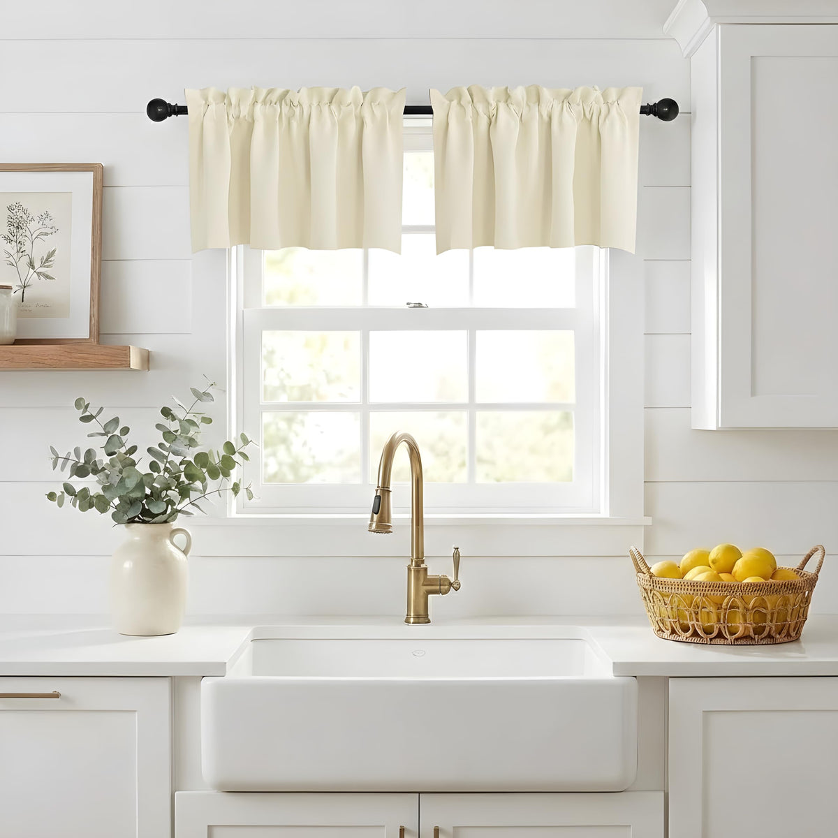 NICETOWN Burgundy Swag Curtains for Kitchen Over Sink 36 x 63 inches Long
