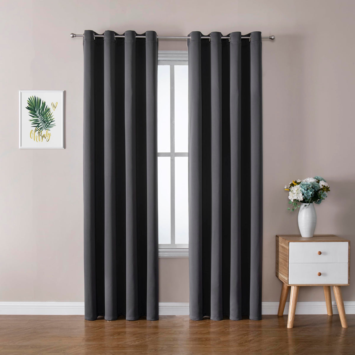 ChrisDowa Small Blackout Curtains for Kitchen & Bedroom 36 Inches Long