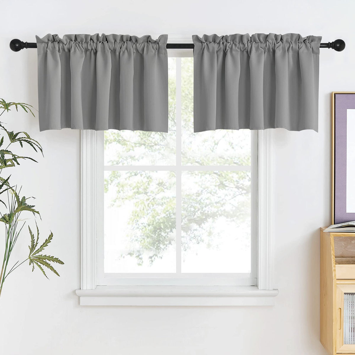 NICETOWN Burgundy Swag Curtains for Kitchen Over Sink 36 x 63 inches Long