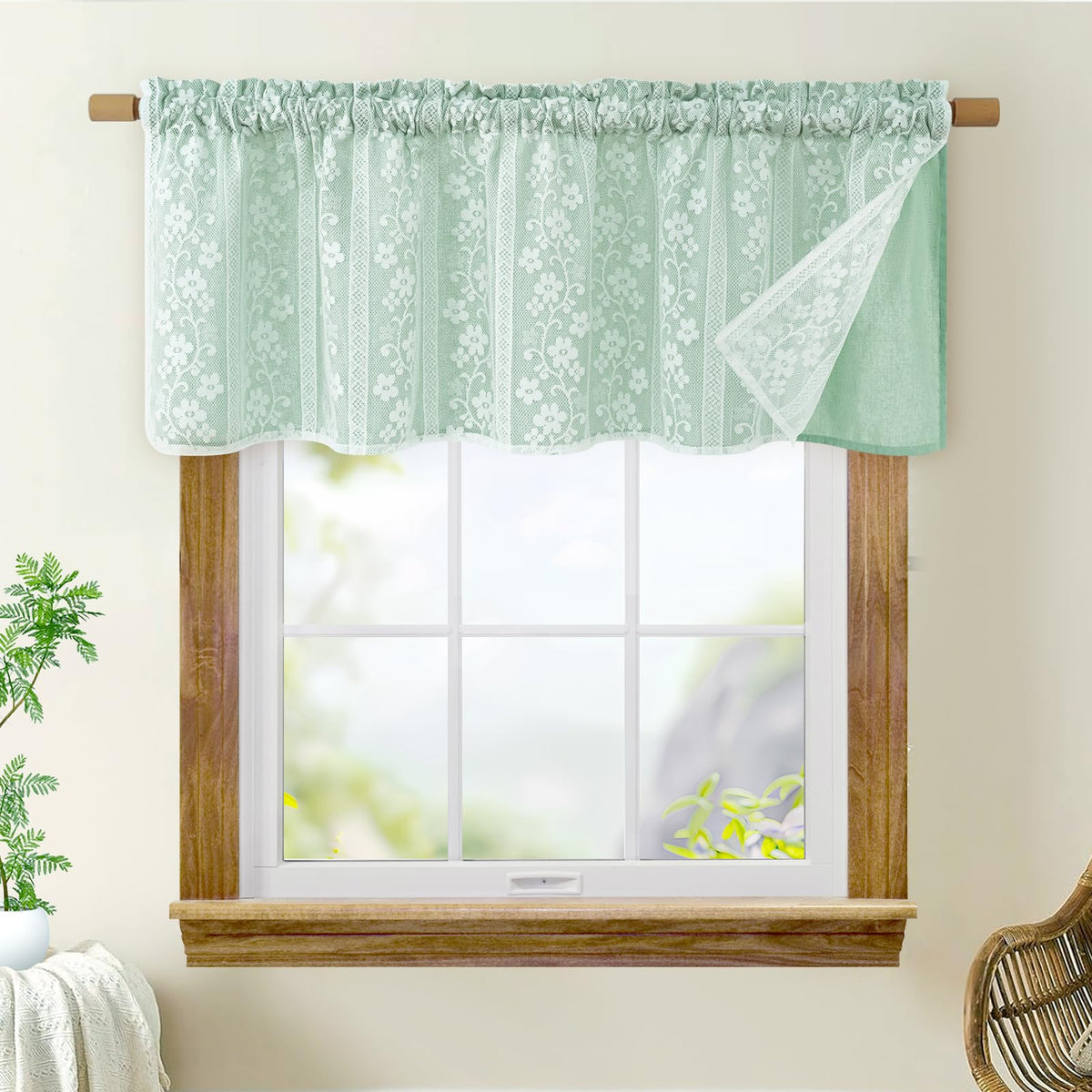 ASPMIZ Linen Kitchen Curtains 36 Inch Length, Double Layered Window Curtain 2 Panel Sets Rod Pocket Short Curtains for Kitchen, Farmhouse Window Treatment Tiers for Bathroom, Cafe, Beige