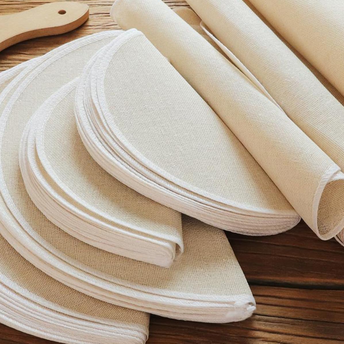 ARTIBETTER 30pcs Reusable Nonstick Cotton Yarn Steamer Cloths for Home Use, round Steamed Bun Pads and Dumplings Mats, Breathable Kitchen Steamer Cloths for Housewarming