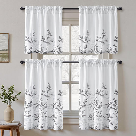 HOMEIDEAS Kitchen Curtains, Short Non-See-Through Privacy Curtains 30"X36"