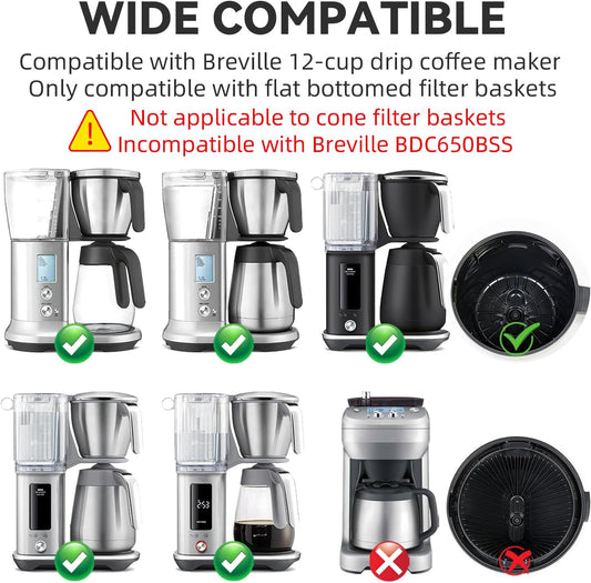 200 Pcs Disposable Large Coffee Filters for Breville Coffee Maker 12-Cup