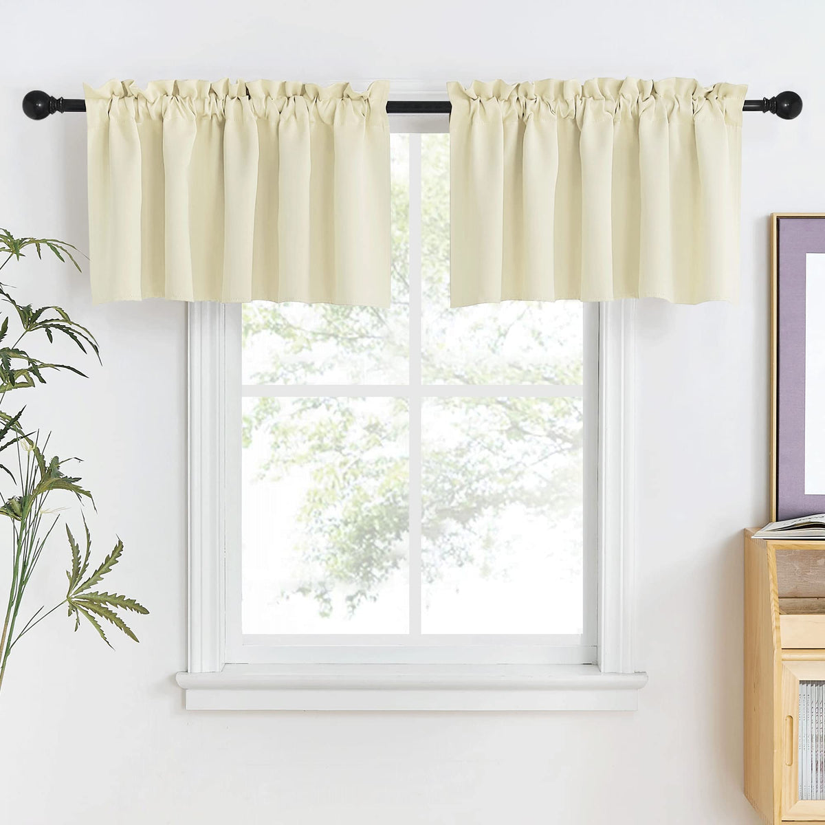 NICETOWN Burgundy Swag Curtains for Kitchen Over Sink 36 x 63 inches Long