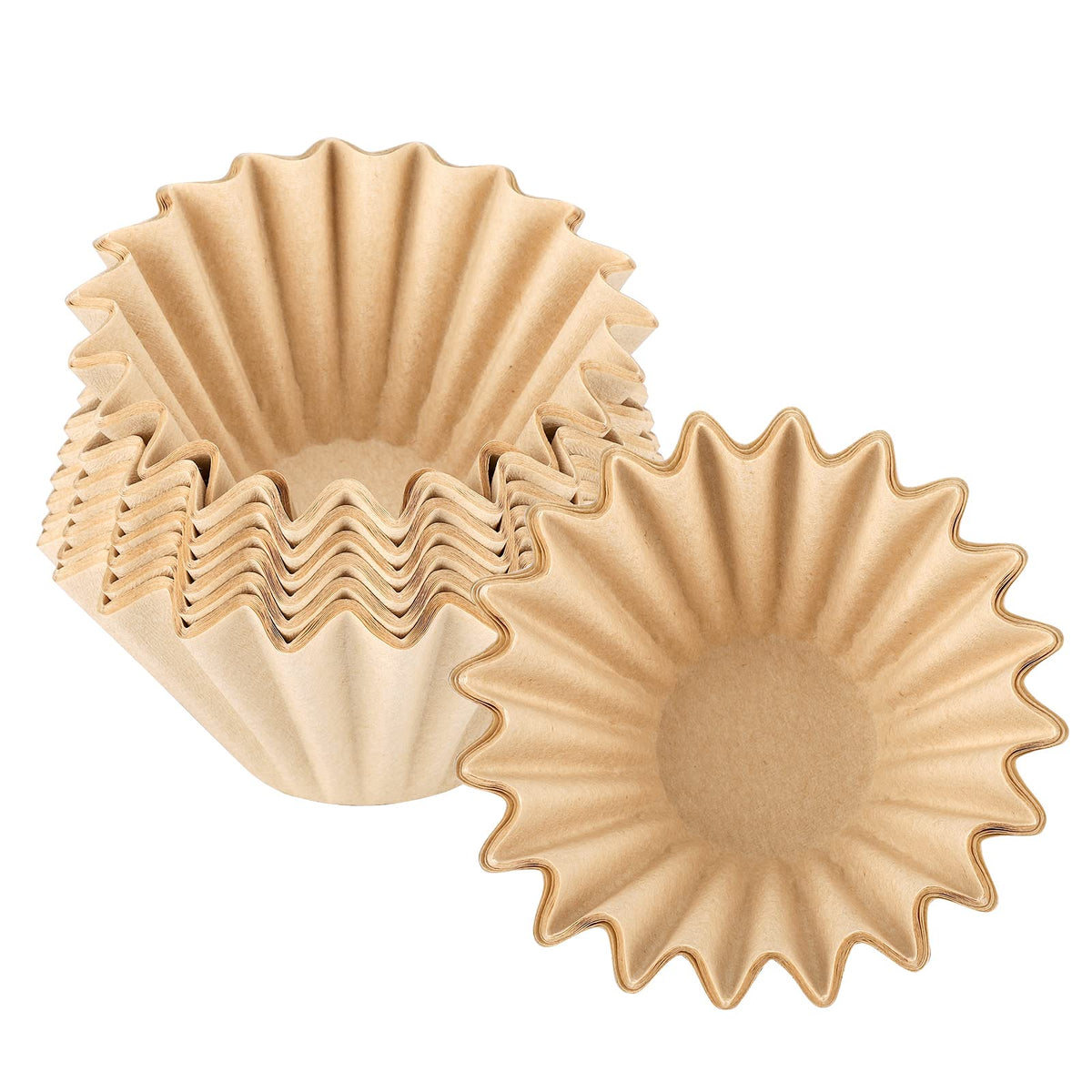 EUSOAR 1-4 Cup Disposable Coffee Filters, 100 count Filter Replacement, Natural Brown Unbleached, fit small Basket Style Single Serve Coffee Makers, for Home Office Use Pour Over and Drip Coffee Maker