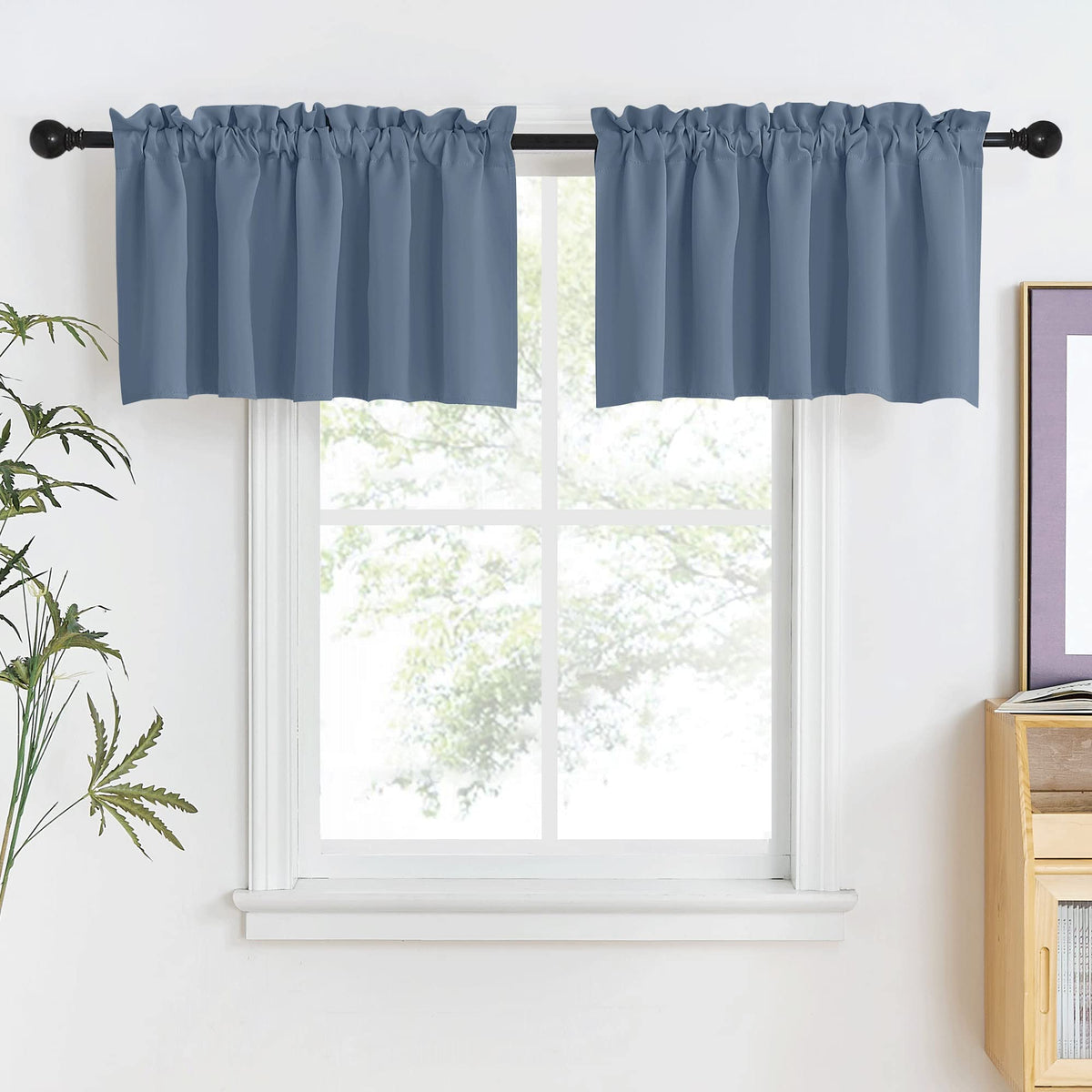 NICETOWN Burgundy Swag Curtains for Kitchen Over Sink 36 x 63 inches Long