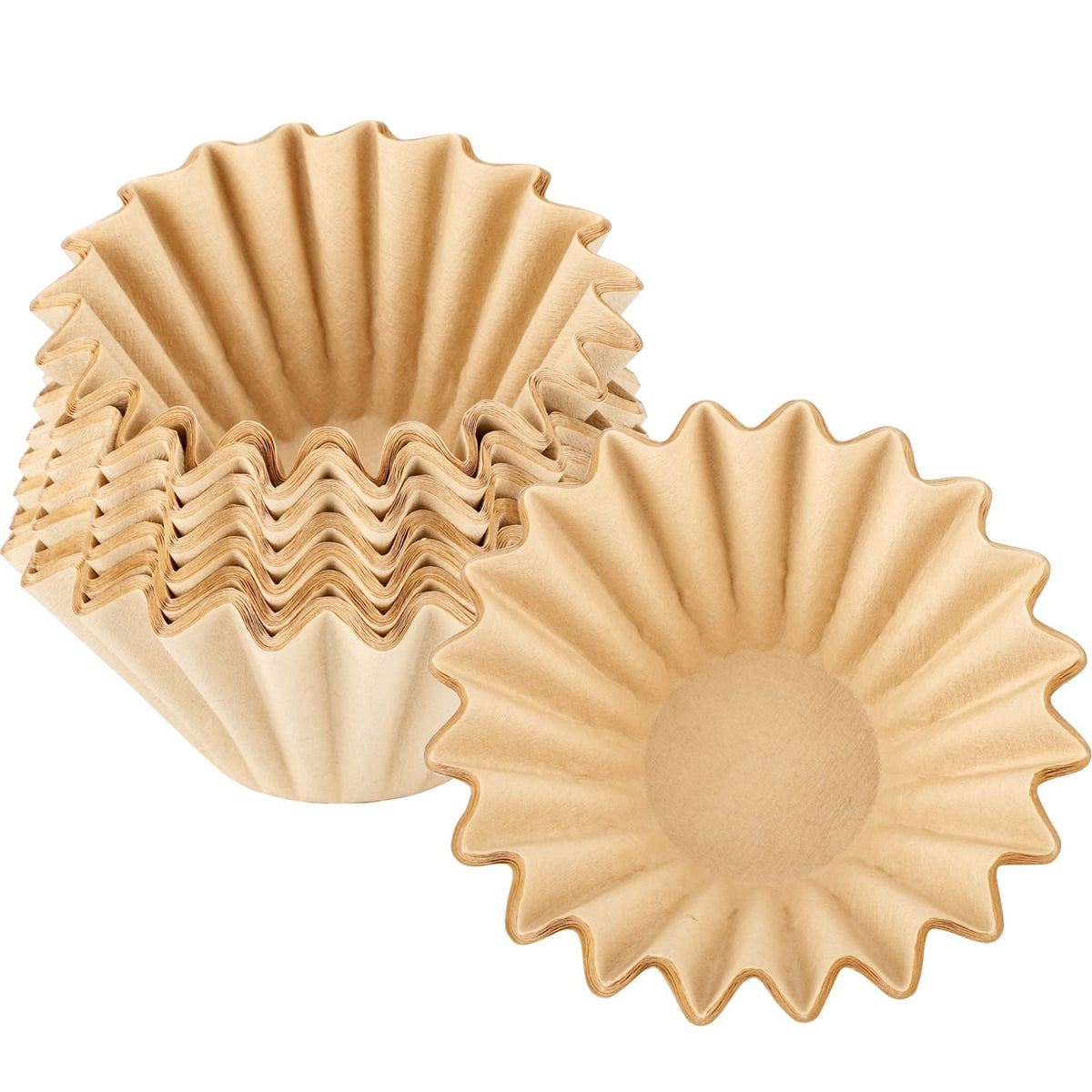 EUSOAR 1-4 Cup Disposable Coffee Filters, 100 count Filter Replacement, Natural Brown Unbleached, fit small Basket Style Single Serve Coffee Makers, for Home Office Use Pour Over and Drip Coffee Maker