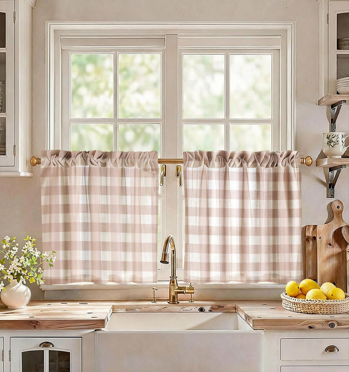 Miss Adola 36 Inch Length Kitchen Tier Curtains, Vintage Floral
