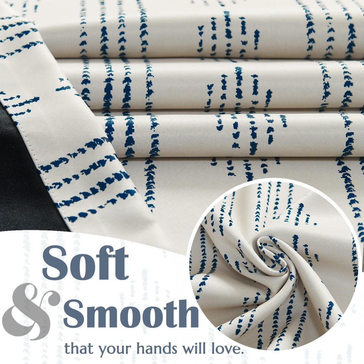 jinchan Blackout Kitchen Tier Curtains 36 Inch Rod Pocket Blue on Beige