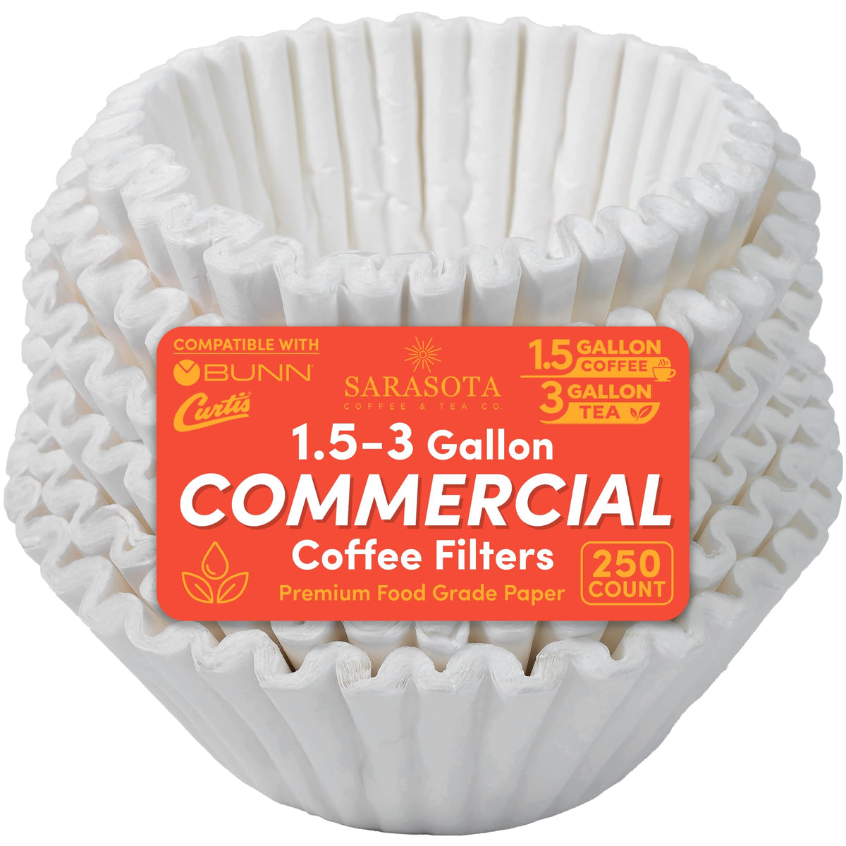 12 Cup Commercial Coffee Filters (9.5” x 4.5”) for 12-Cup BUNN, Fetco & Curtis Coffee Machines – Tall Walls, No Ground Overflow – Premium Filters for Businesses (Bulk Pack)