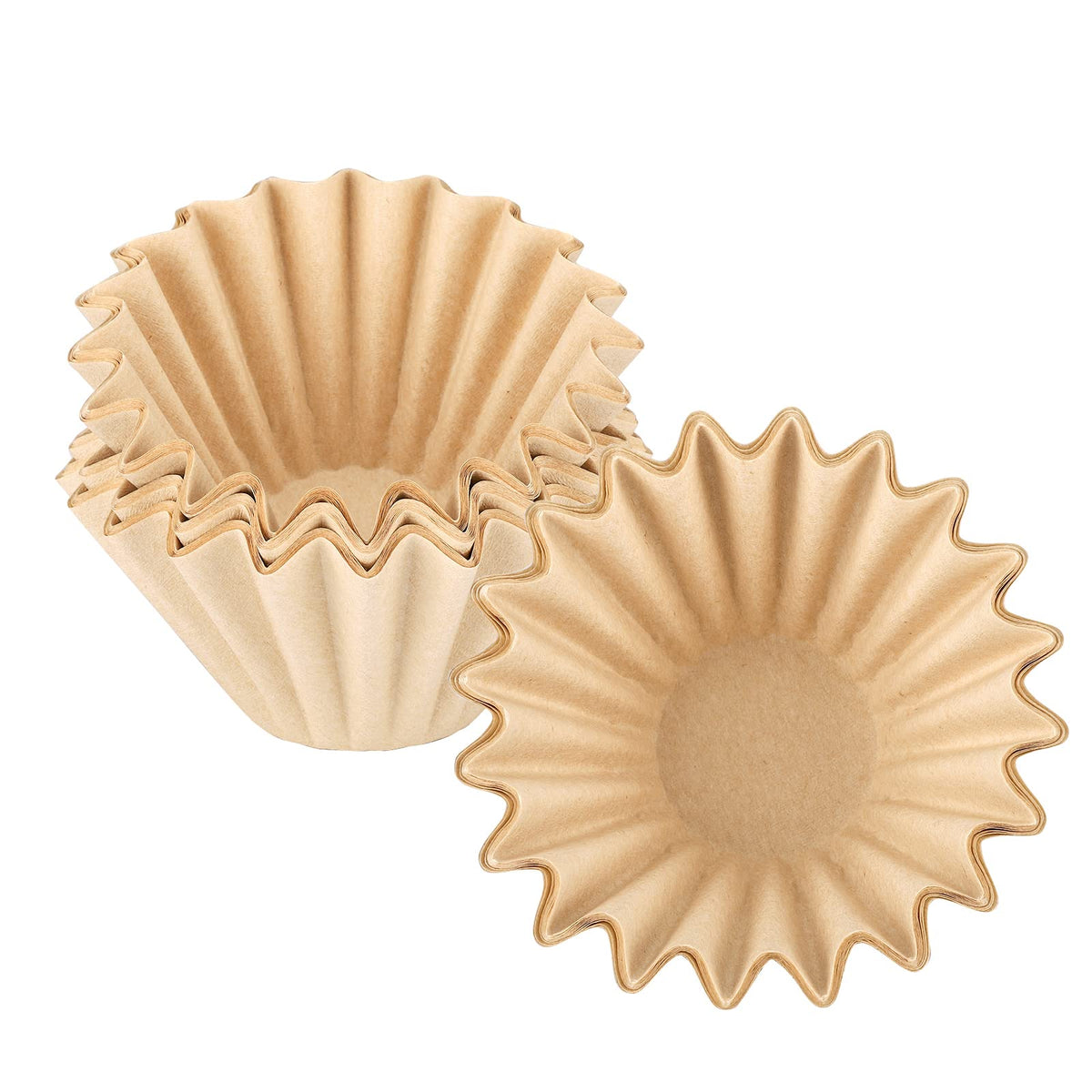EUSOAR 1-4 Cup Disposable Coffee Filters, 100 count Filter Replacement, Natural Brown Unbleached, fit small Basket Style Single Serve Coffee Makers, for Home Office Use Pour Over and Drip Coffee Maker