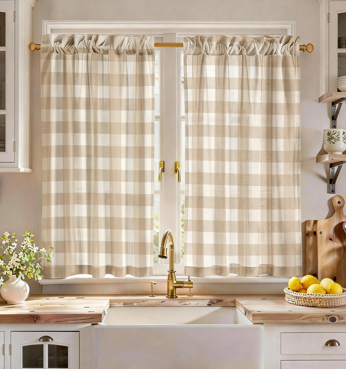 Miss Adola 36 Inch Length Kitchen Tier Curtains, Vintage Floral
