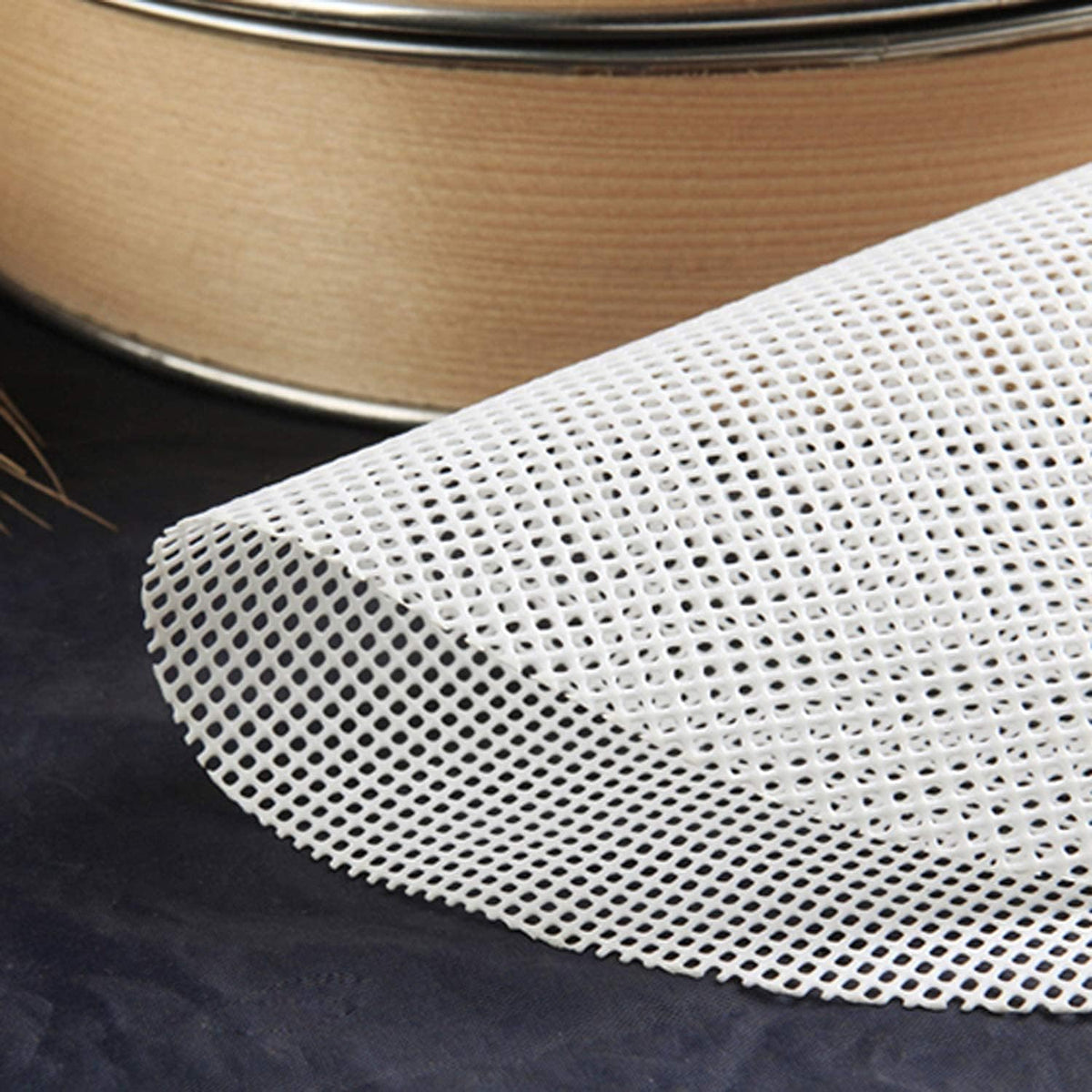 GUCUJI 11 Inch Silicone Bamboo Steamer Liners - Non-Stick, Reusable Steamer Mesh Mats for Steamed Buns, Dumplings, veggies, Dim Sum, Momo, Rice, and fish - Food Grade BPA Free (4Pcs)