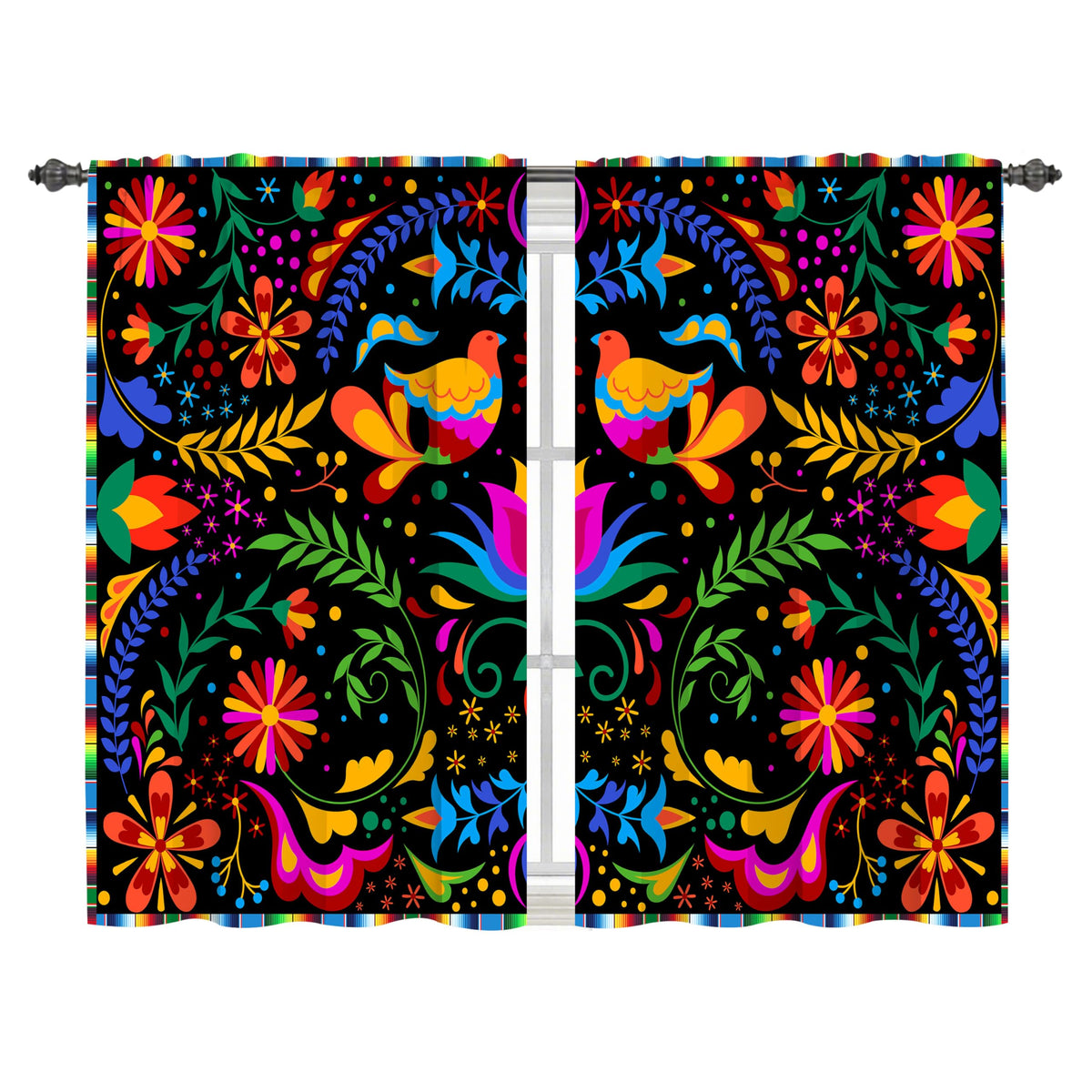 Worltoldb Black Grey Kitchen Curtains Cafe Curtains for Bathroom Dining Room Living Room Pocket Window Drapes 2 Panels Set 28"x36"