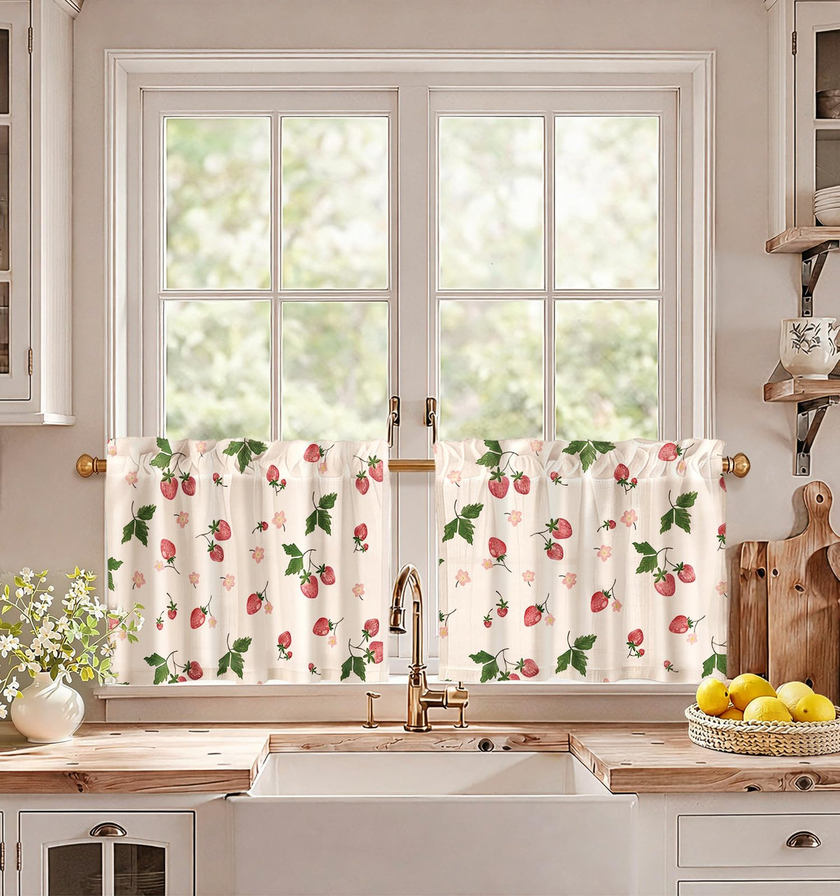 Miss Adola 36 Inch Length Kitchen Tier Curtains, Vintage Floral