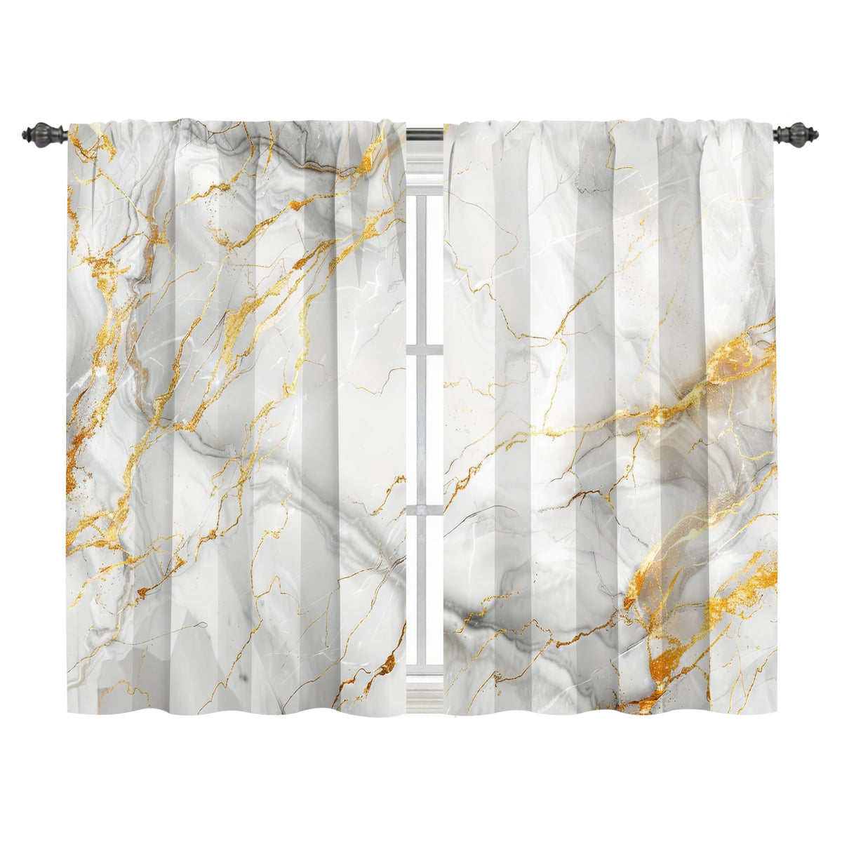 Worltoldb Black Grey Kitchen Curtains Cafe Curtains for Bathroom Dining Room Living Room Pocket Window Drapes 2 Panels Set 28"x36"