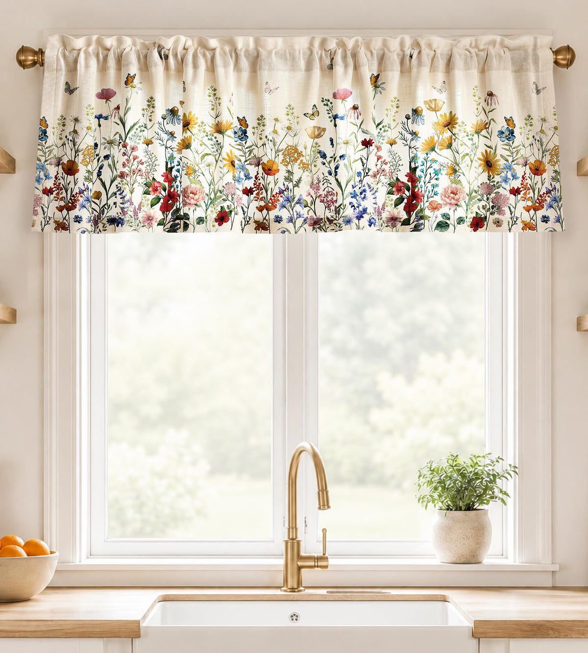 Miss Adola 36 Inch Length Kitchen Tier Curtains, Vintage Floral