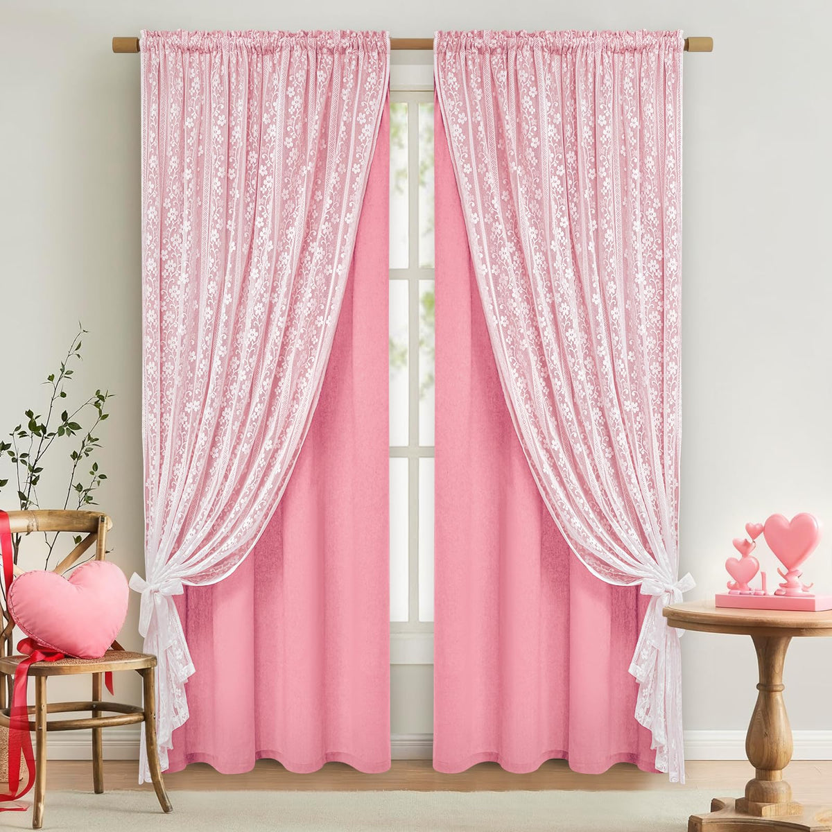 ASPMIZ Linen Kitchen Curtains 36 Inch Length, Double Layered Window Curtain 2 Panel Sets Rod Pocket Short Curtains for Kitchen, Farmhouse Window Treatment Tiers for Bathroom, Cafe, Beige