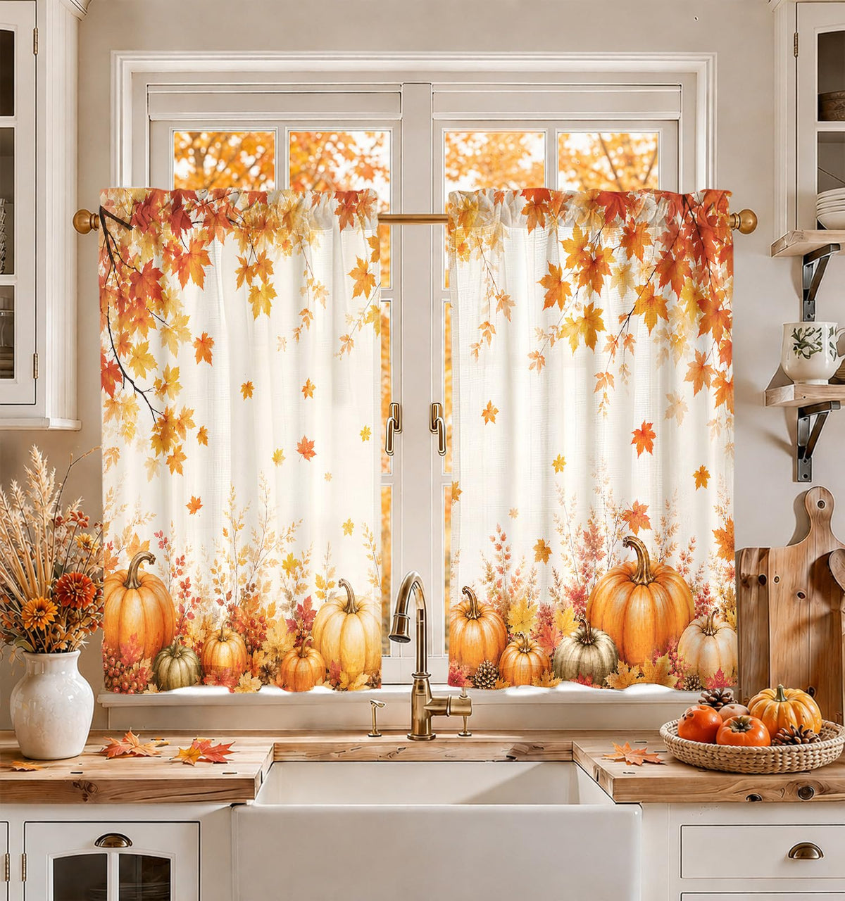 Miss Adola 36 Inch Length Kitchen Tier Curtains, Vintage Floral