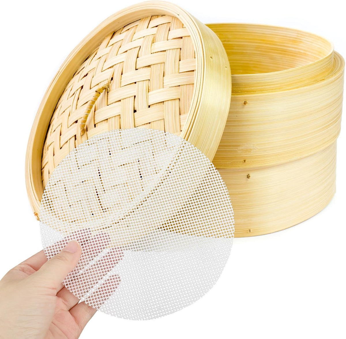 Reusable Silicone Steamer Mats Non-stick round Steamer Liners 16cm for Steamed Buns Dumplings Kitchen Baking 10pcs Set