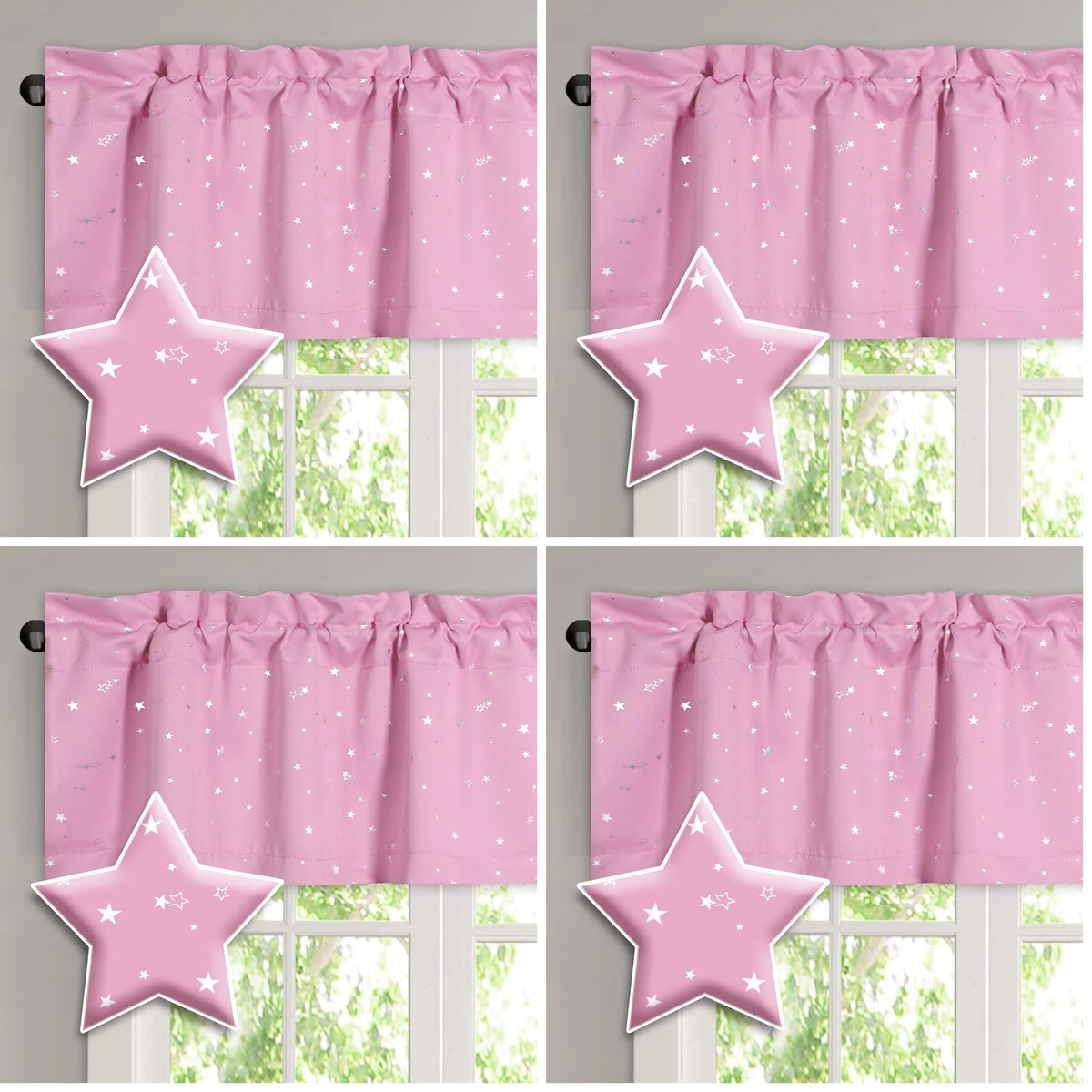 H.VERSAILTEX Blackout Curtain Valances for Kitchen Window/Living Room/Bathroom Privacy Added Rod Pocket Home Decoration Winow Valance, 52" W x 18" L, Floral in Sage and Brown