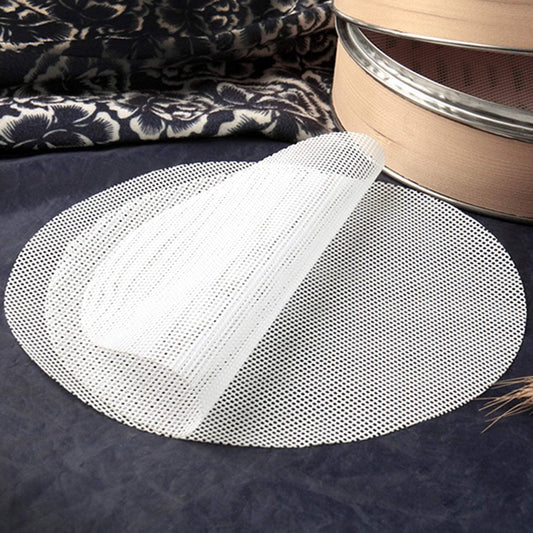 GUCUJI 11 Inch Silicone Bamboo Steamer Liners - Non-Stick, Reusable Steamer Mesh Mats for Steamed Buns, Dumplings, veggies, Dim Sum, Momo, Rice, and fish - Food Grade BPA Free (4Pcs)