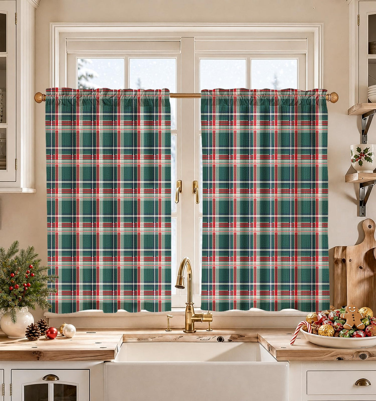 Miss Adola 36 Inch Length Kitchen Tier Curtains, Vintage Floral