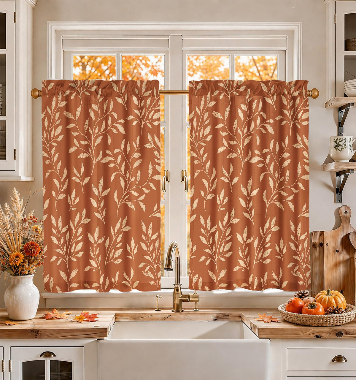 Miss Adola 36 Inch Length Kitchen Tier Curtains, Vintage Floral