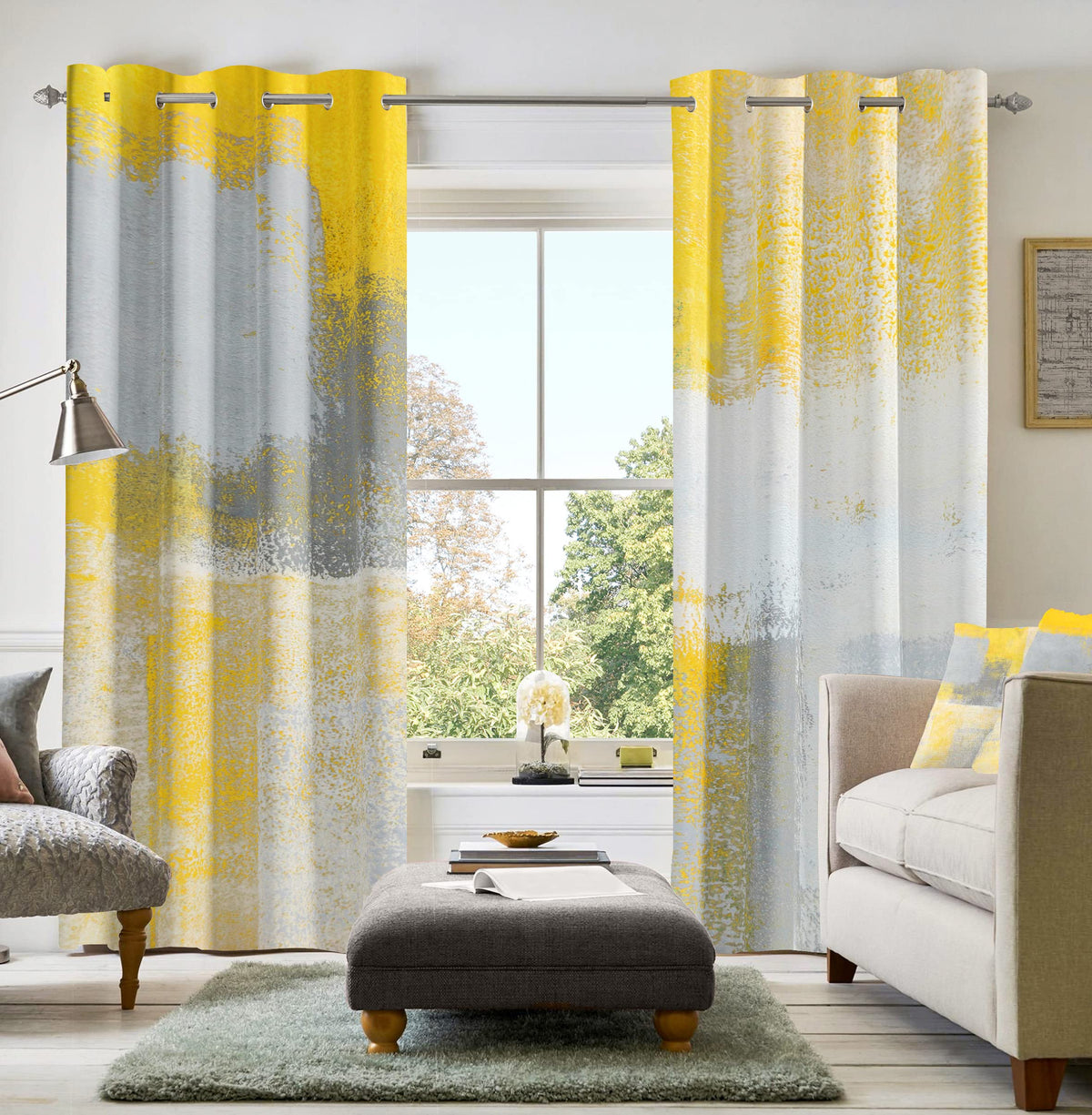 Asuexpect Burnt Orange Abstract Curtains for Kitchen, 26W x 36L, 2 Panels