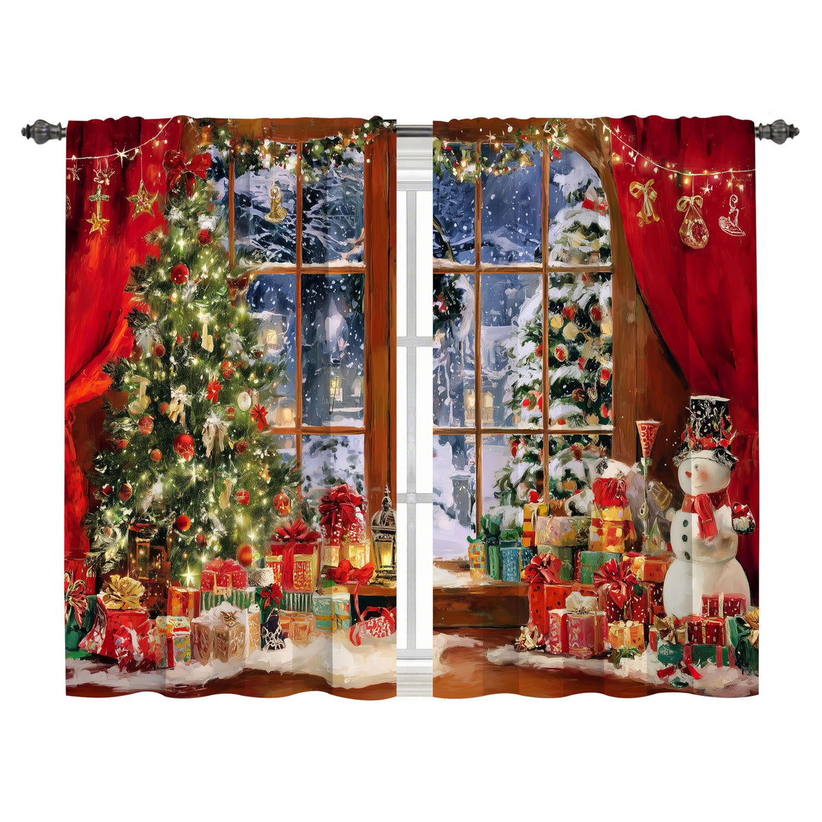 Worltoldb Black Grey Kitchen Curtains Cafe Curtains for Bathroom Dining Room Living Room Pocket Window Drapes 2 Panels Set 28"x36"