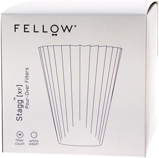 Fellow Stagg [XF] Pour Over Coffee Filters, 45 Count Flat Bottom, White