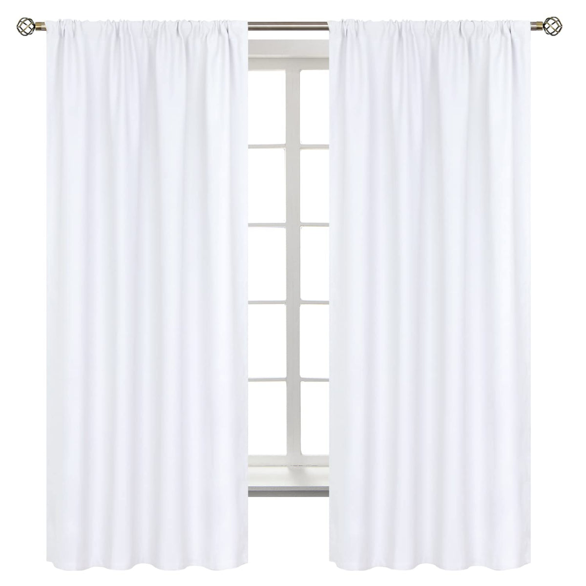 BGment Black Blackout Curtains 40 Inches Long for Kitchen Window 2 Panels