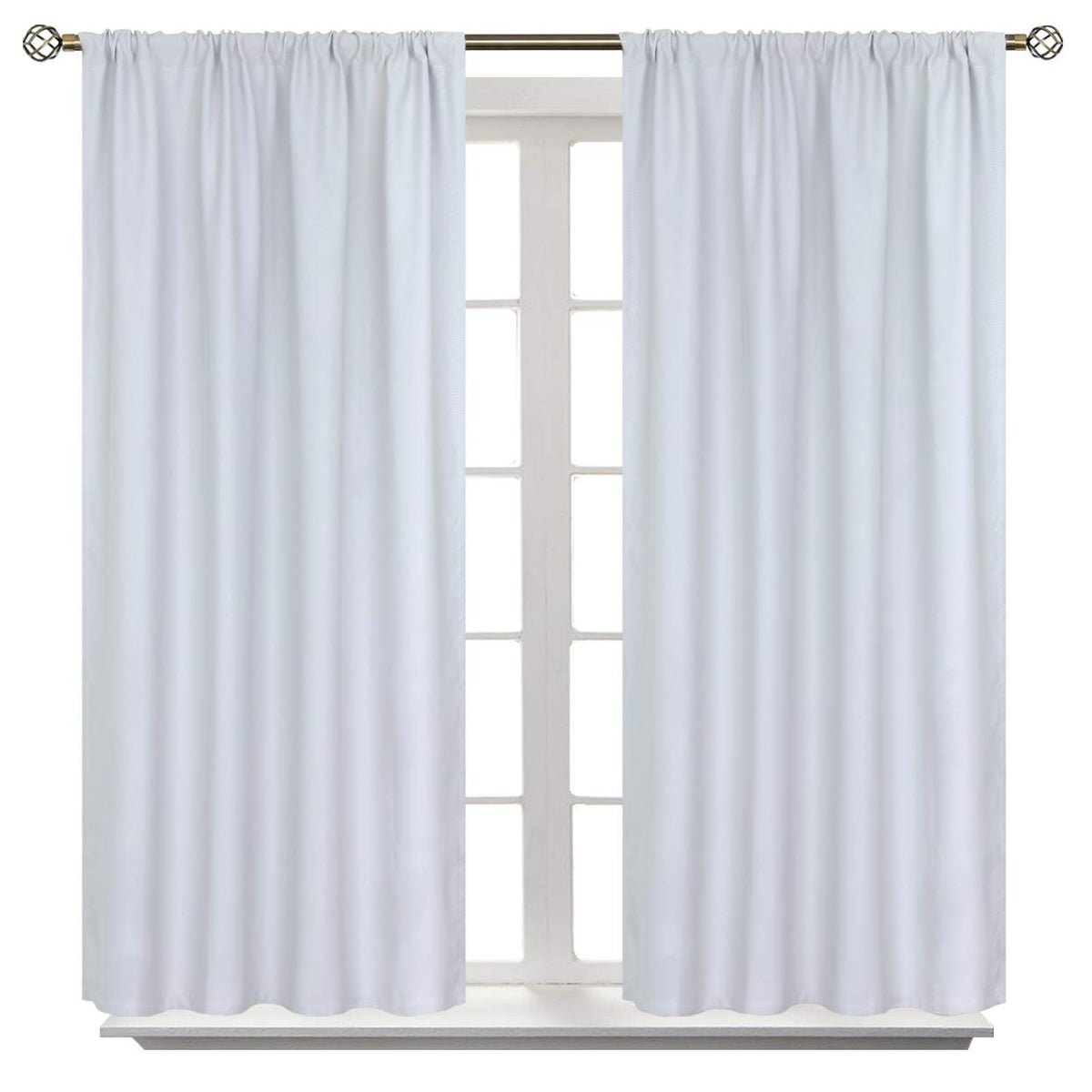 BGment Black Blackout Curtains 40 Inches Long for Kitchen Window 2 Panels