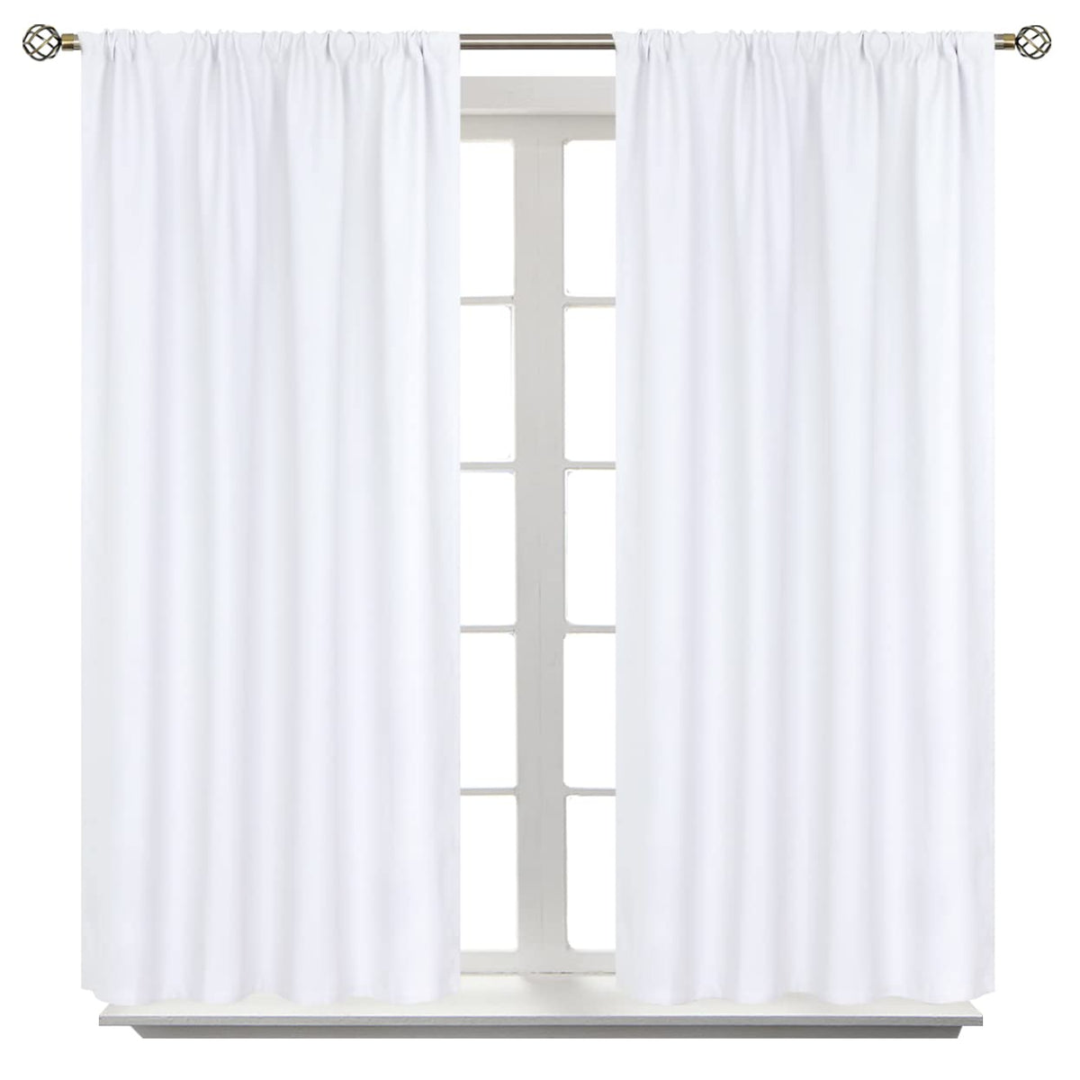 BGment Black Blackout Curtains 40 Inches Long for Kitchen Window 2 Panels