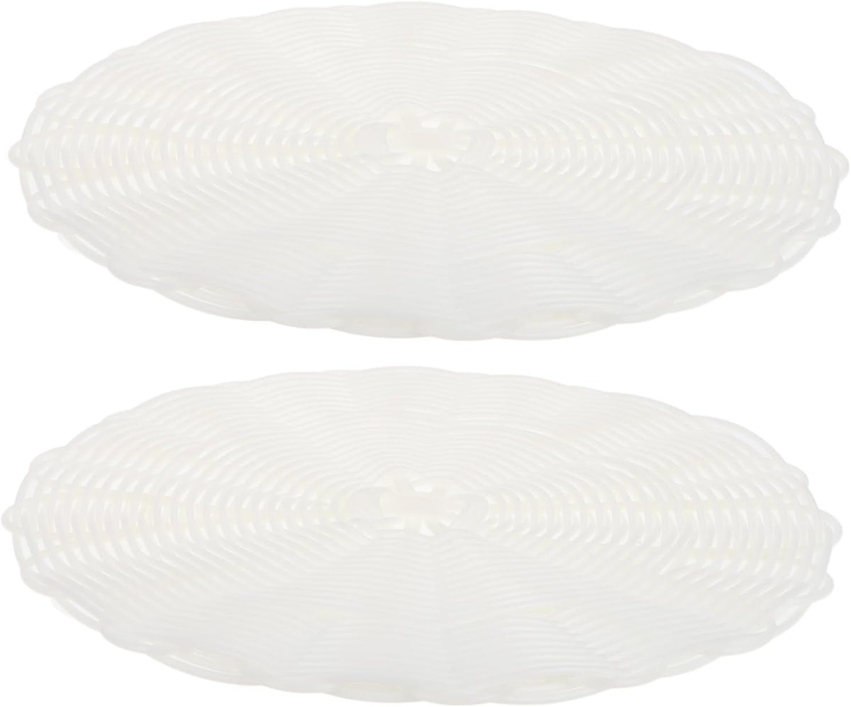 2pcs Dumplings Steamer Mat, Imitation Wicker Silicone PP Basket Liner