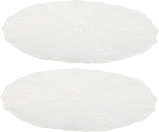 2pcs Dumplings Steamer Mat, Imitation Wicker Silicone PP Basket Liner