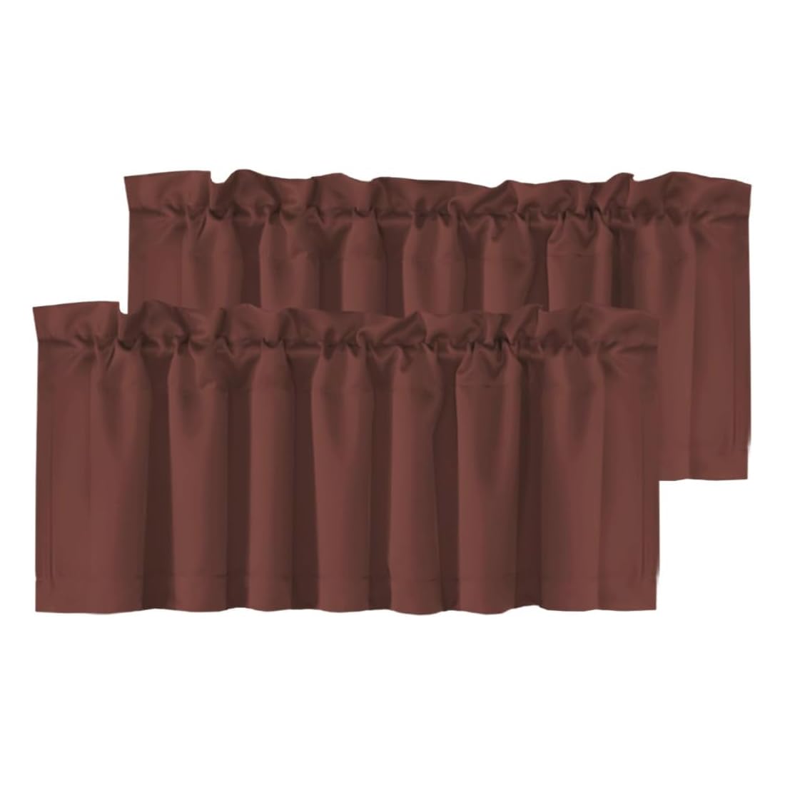 H.VERSAILTEX 2 Panels White Valance for Windows, Natural Blackout Curtains Valances for Small Windows/Living Room/Bedroom/Bathroom Rod Pocket 52" W x 18" L, Pure White，2 Packs
