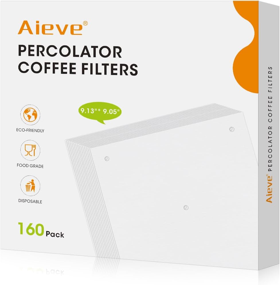 Aieve Percolator Coffee Filters, 160 Count Wrap Around Coffee Filters