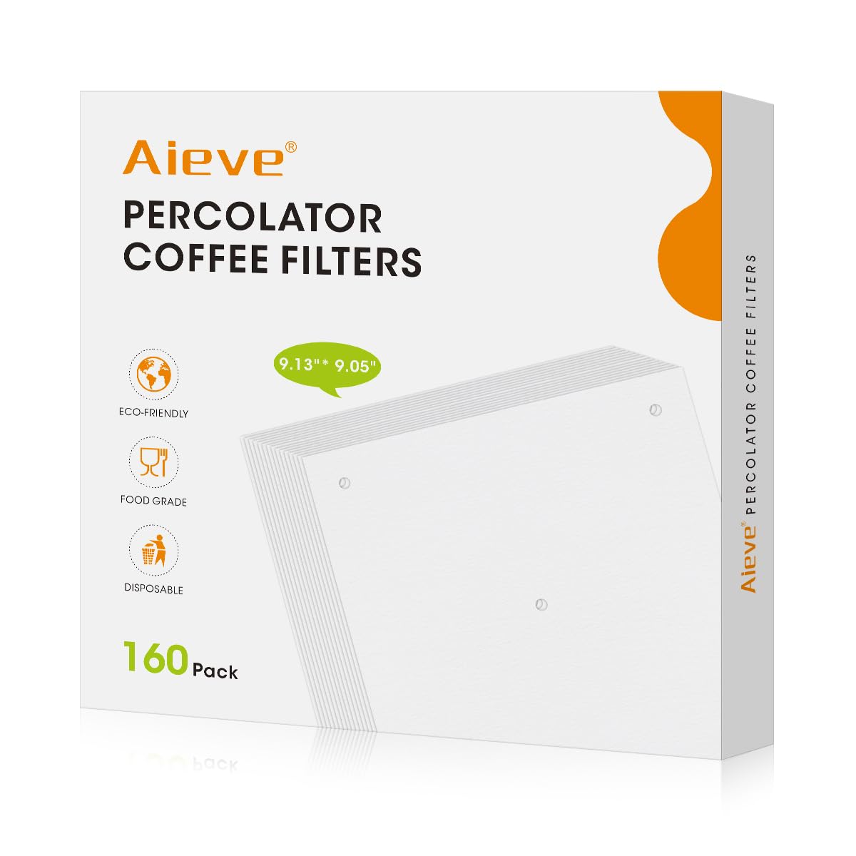 Aieve Percolator Coffee Filters, 160 Count Wrap Around Coffee Filters