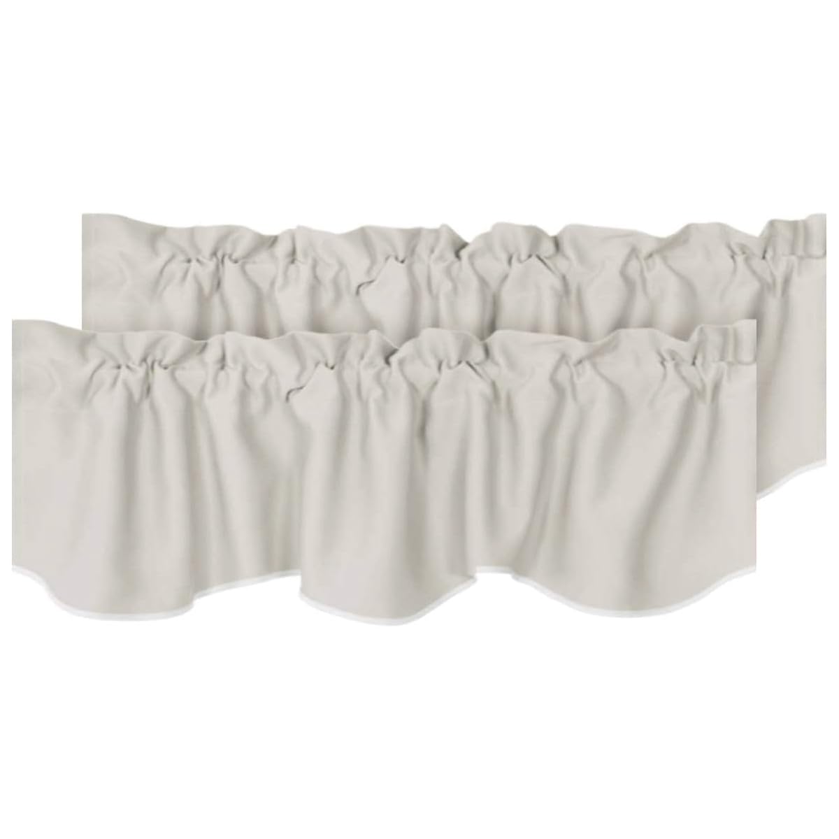 H.VERSAILTEX 2 Panels Blackout Curtain Valances for Kitchen Windows/Living Room/Bathroom Privacy Protection Rod Pocket Decoration Scalloped Window Valance Curtains, 52" W x 18" L, Black