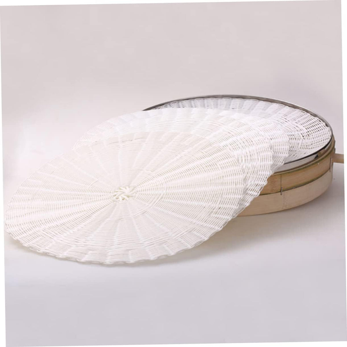 2pcs Round Steaming Pad Non-stick Silicone Steamer Mats for Dumplings Steamed Bun Pad