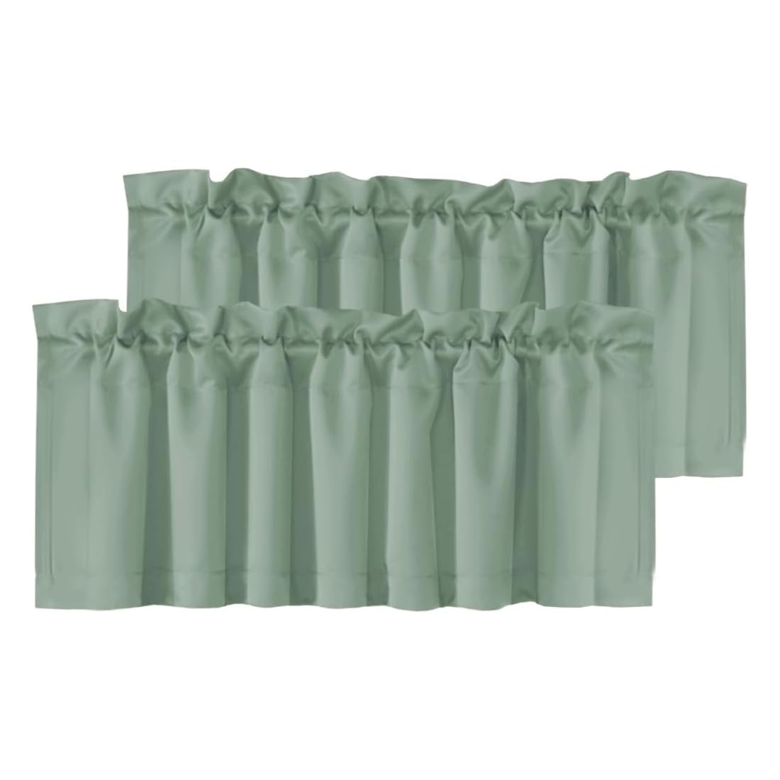 H.VERSAILTEX 2 Panels White Valance for Windows, Natural Blackout Curtains Valances for Small Windows/Living Room/Bedroom/Bathroom Rod Pocket 52" W x 18" L, Pure White，2 Packs